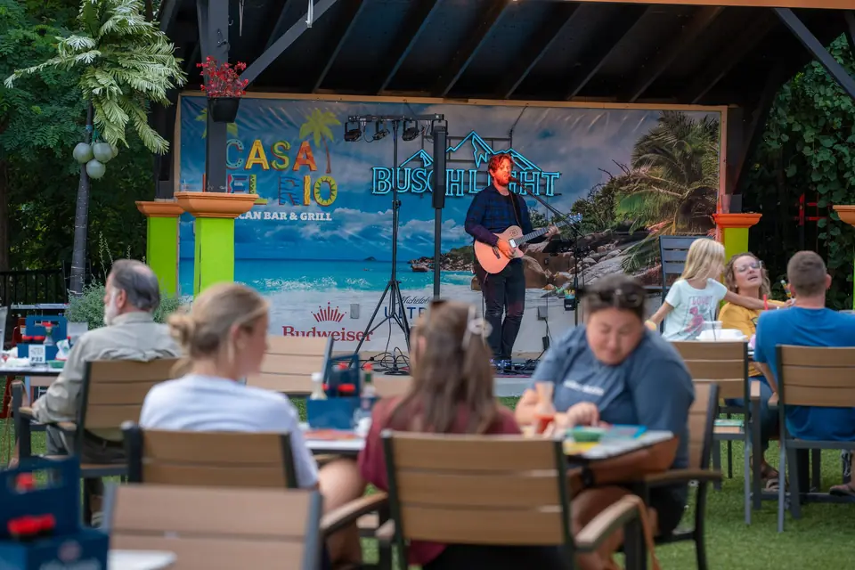 Guests watching the beach stage
