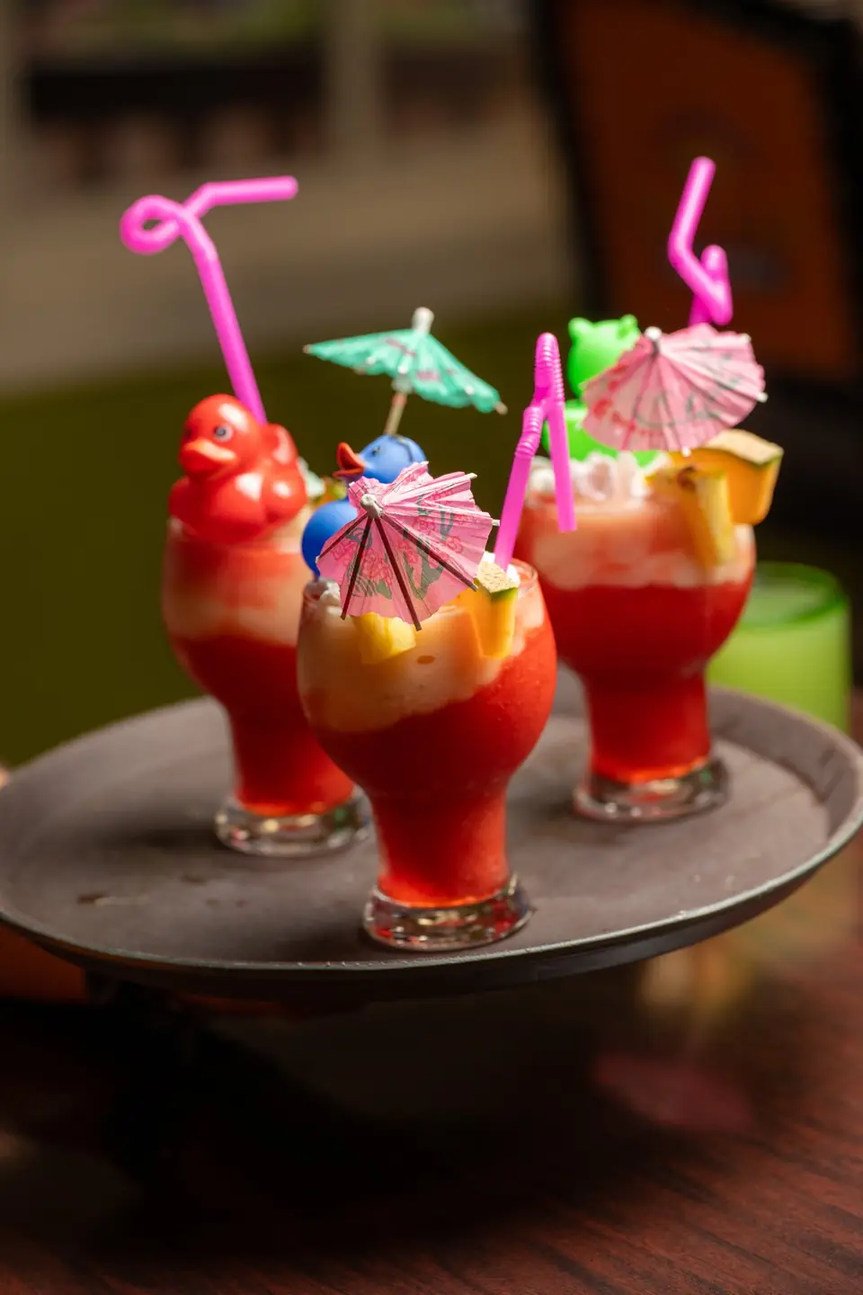 Fishbowls on the way to a table